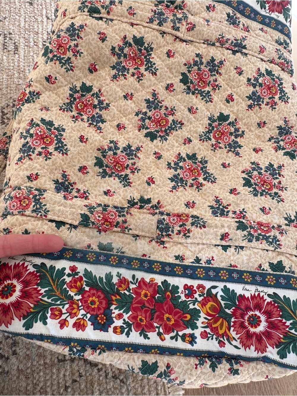 Vera Bradley RARE 1993 tea garden quilted duffle bag vintage travel - Picture 9 of 10